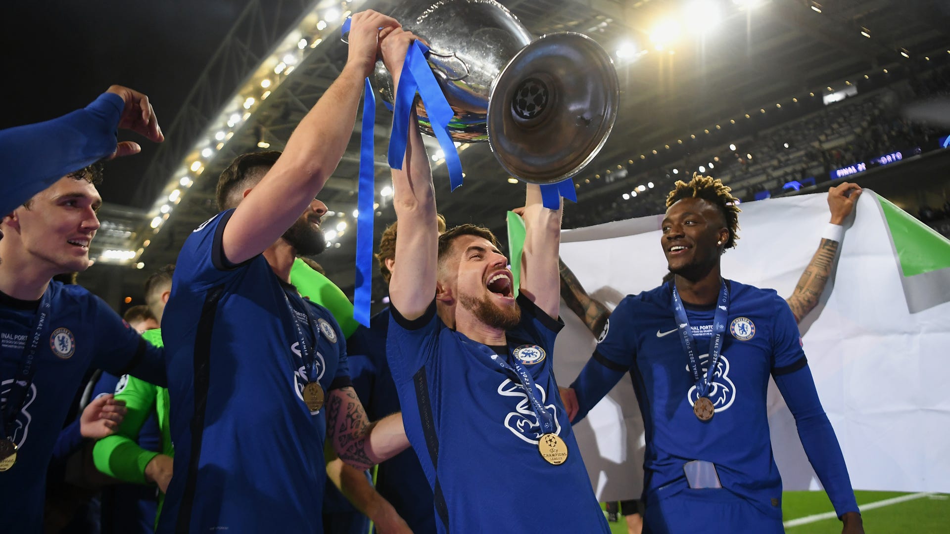 Jorginho Champions League trophy Chelsea