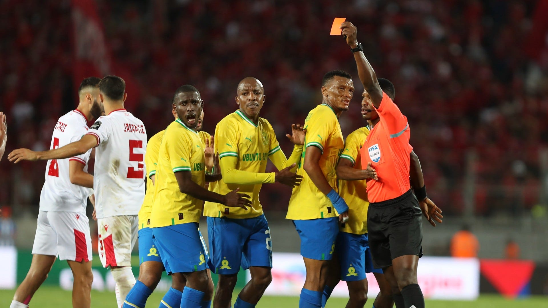 Nine-man Mamelodi Sundowns frustrate Wydad Casablanca in dramatic Caf Champions League clash