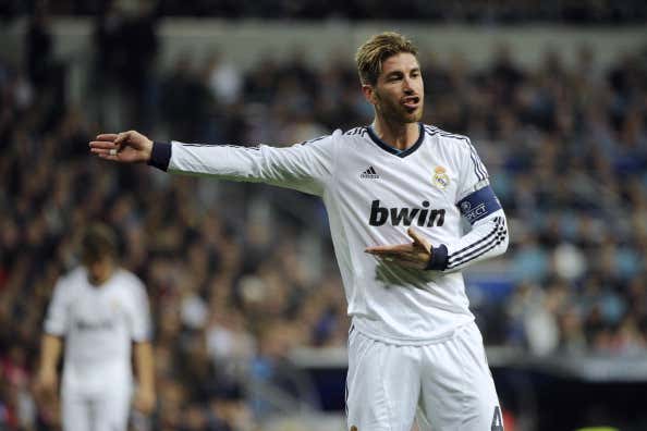 Sergio Ramos durante el Real Madrid - Manchester United