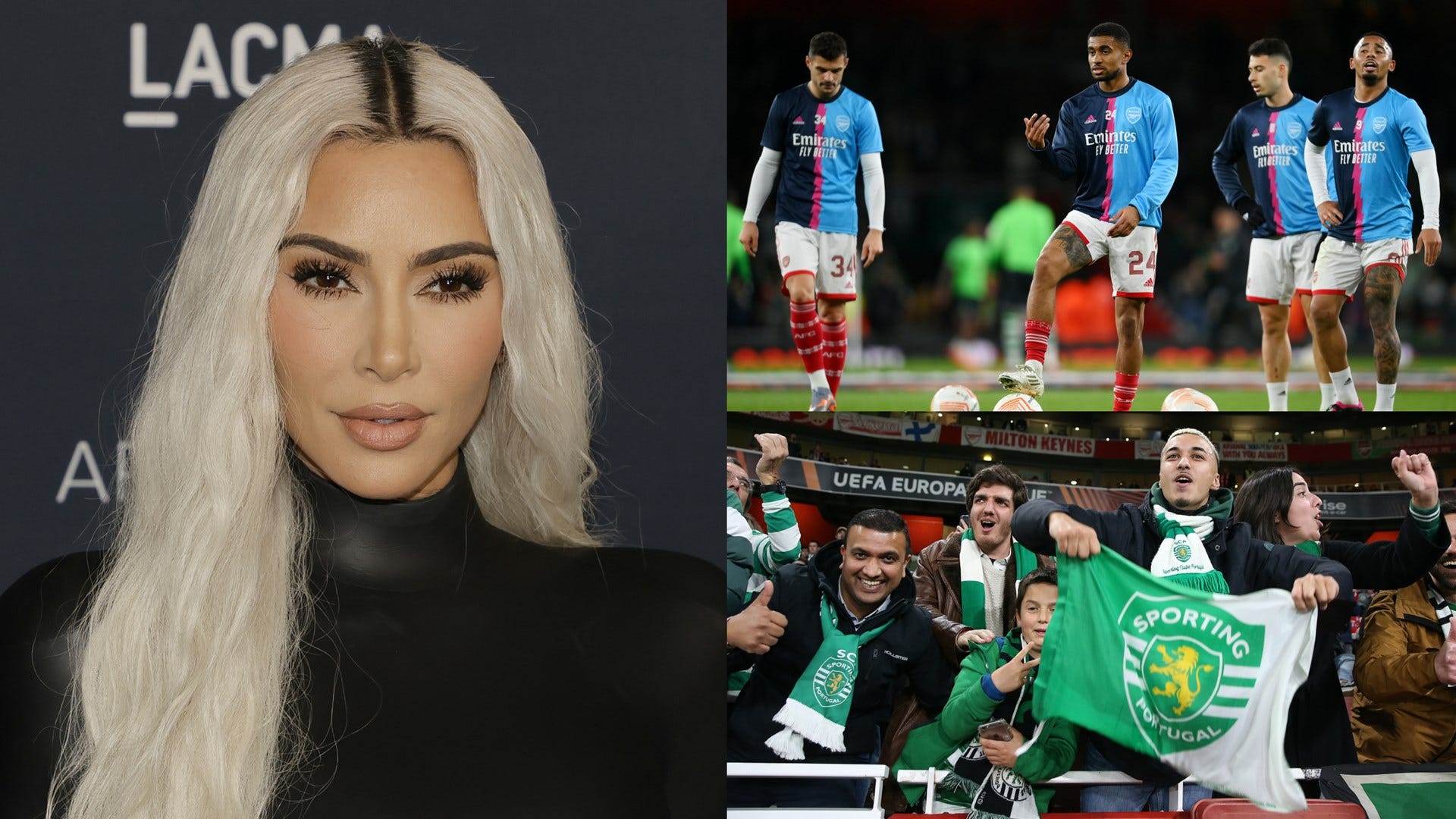 Arsenal vs Sporting Kim Kardashian attend split