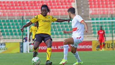Jackson Macharia of Tusker vs Zamalek SC.