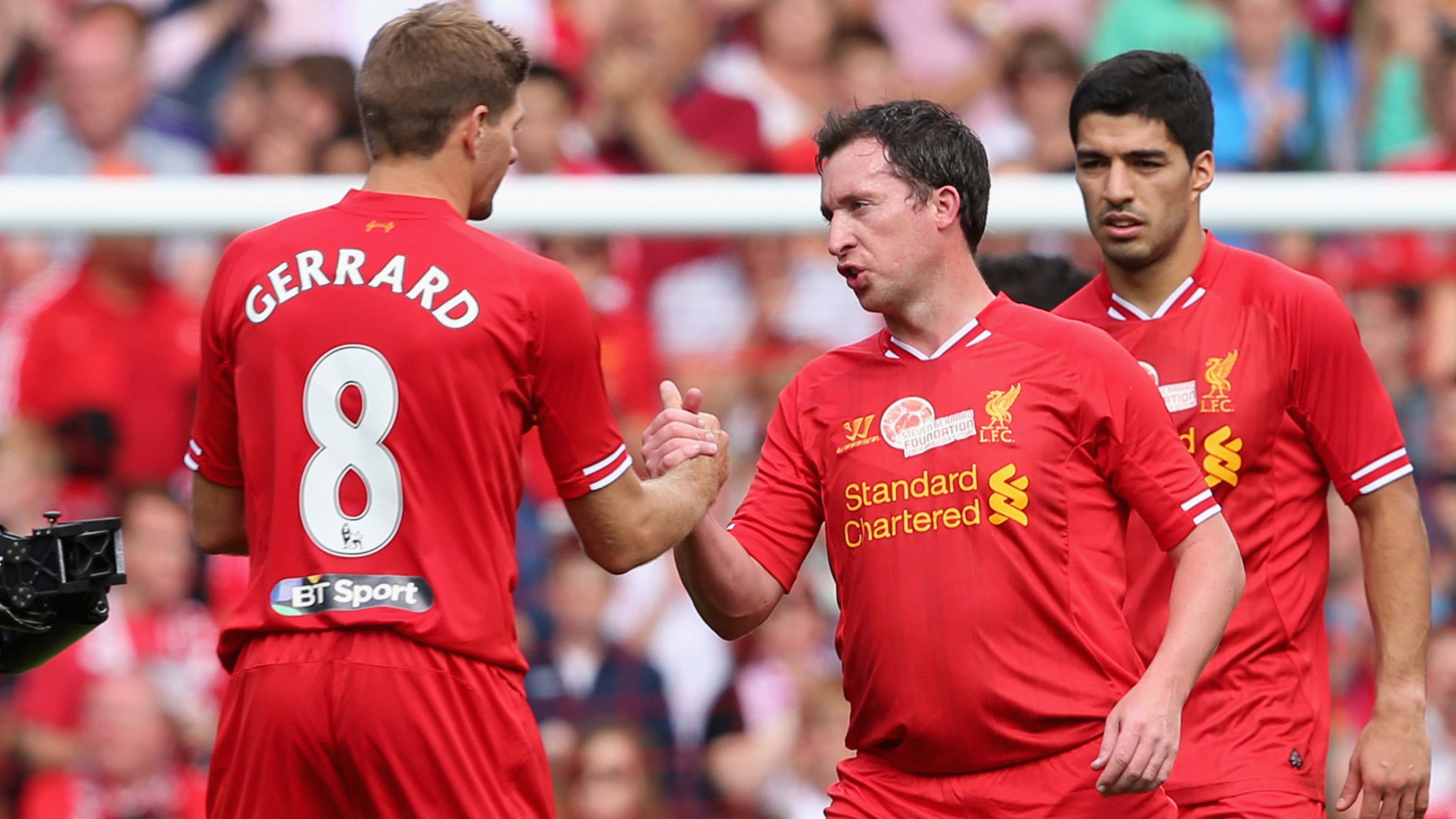 Steven Gerrard Liverpool testimonial Robbie Fowler Luis Suarez 2013