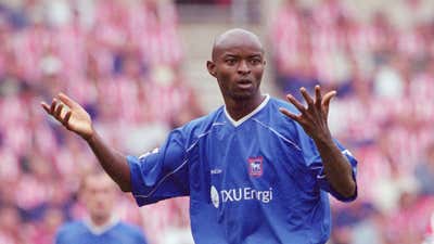 Finidi George of Ipswich Town during the Premier League match against Sunderland played at the Stadium of Light on 18 Aug 2001