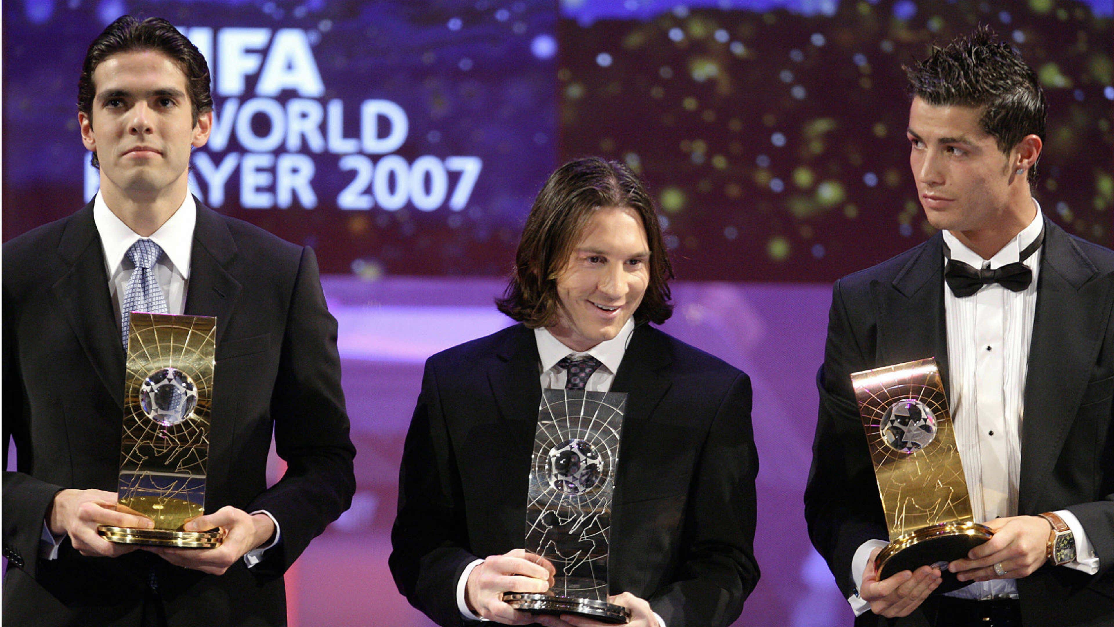 Player of the year. Кака Месси Роналду 2007. Кака Месси Роналду. Cristiano Ronaldo and Messi. Cristiano Ronaldo Lionel Messi Kaka 2007.