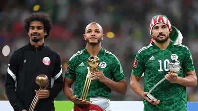 akram afif - Yacine Brahimi - Youcef Belaili - qatar - algeria - arab cup 2021