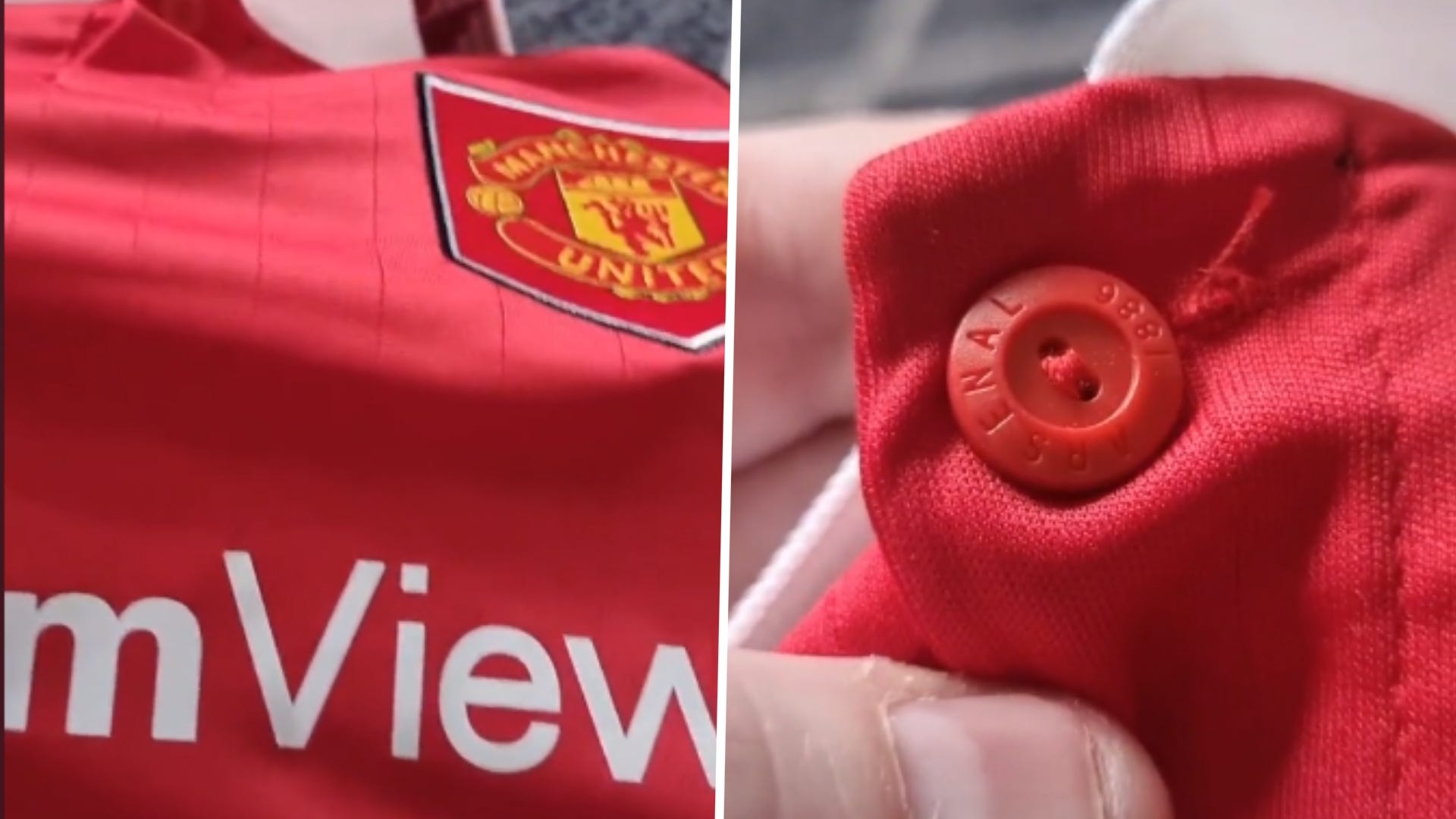 Manchester United Shirt, Arsenal button