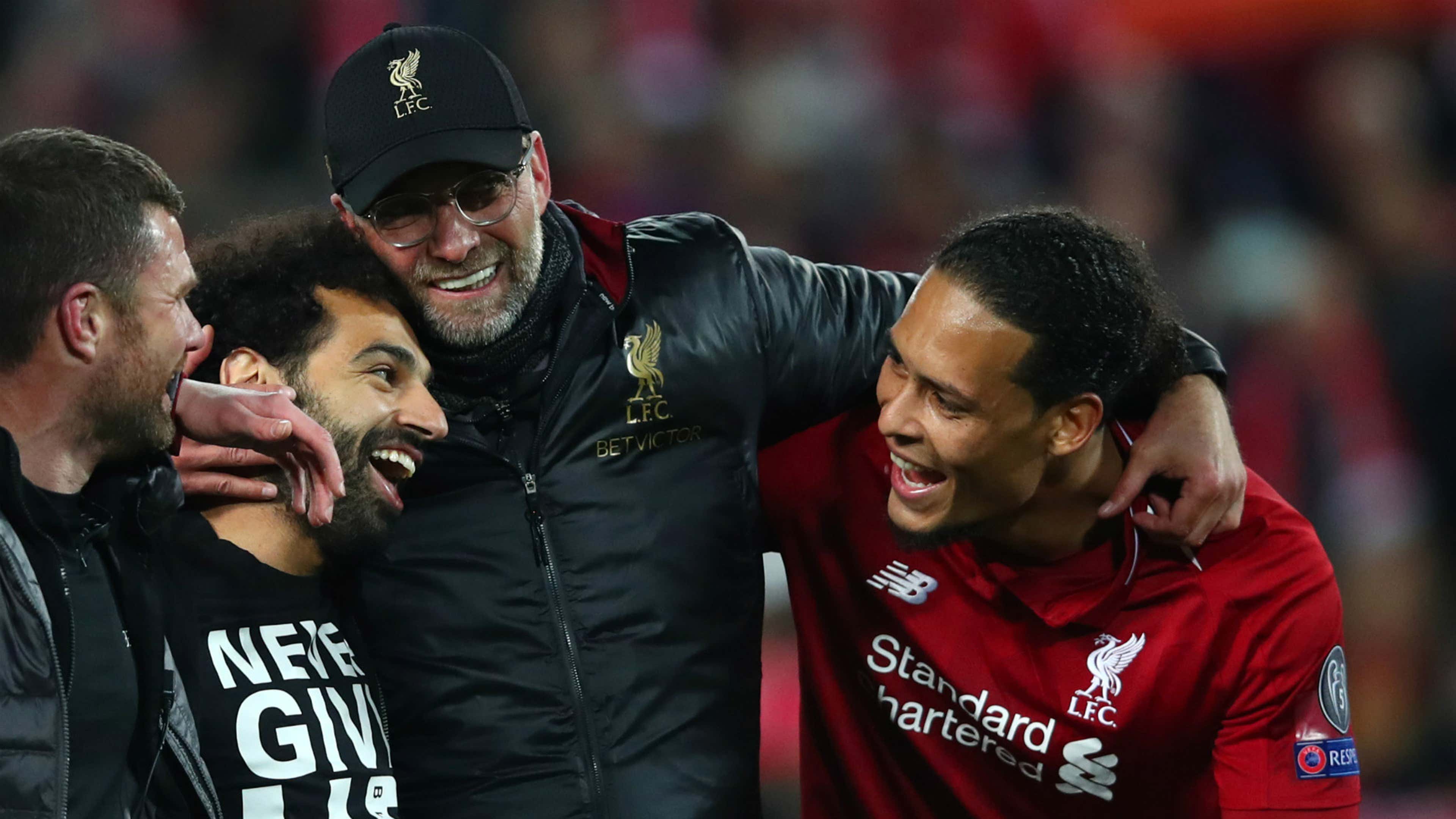 Mohamed Salah Jurgen Klopp Virgil van Dijk Liverpool 2018-19