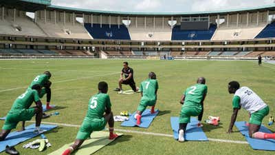Kenya players in training. 
