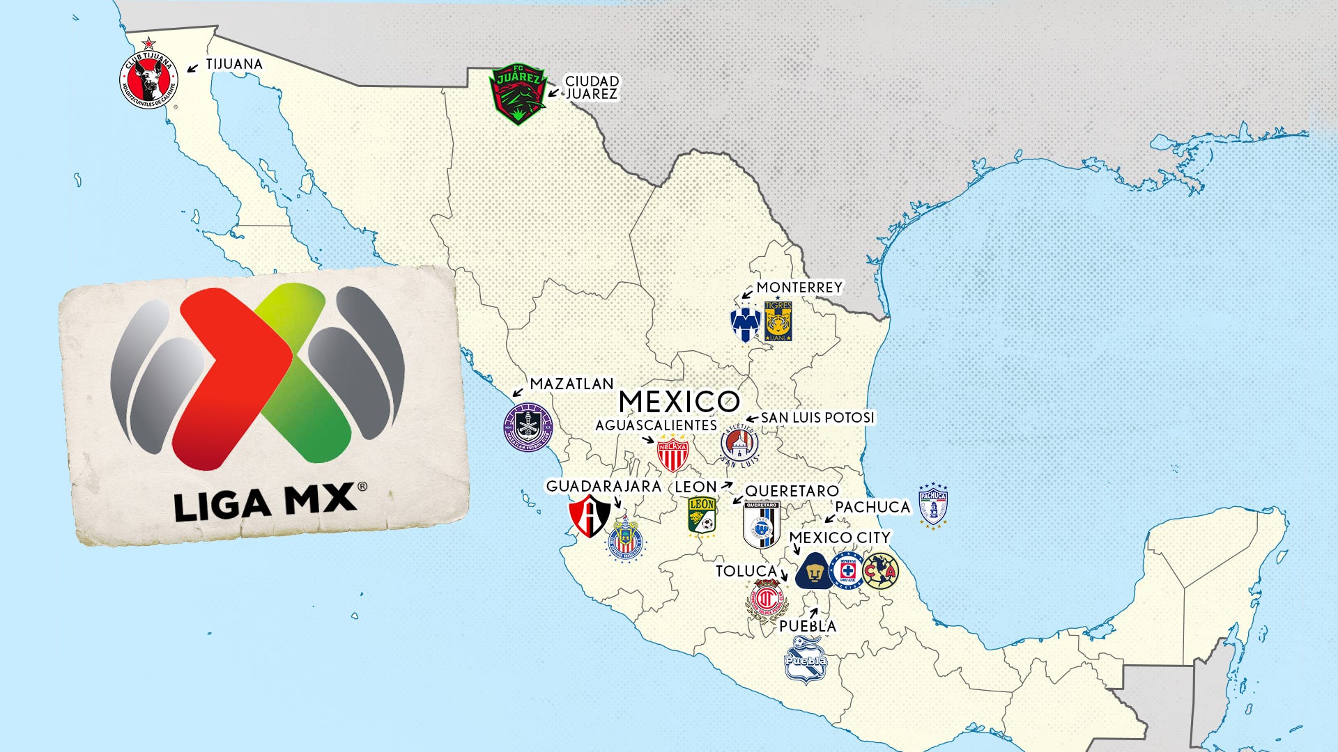 Liga MX: Map locations & stadiums of every team in Mexico's top